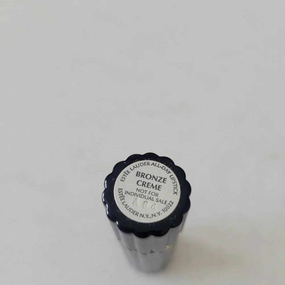 Estee Lauder All Day Lipstick Bronze Creme Full Size Blue Ribbed Case New